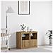 Armadi Laterali con Luci LED 2 pz Rovere Artigianale 41x37x67 cm - Foto miniatura 2