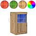 Armadi Laterali con Luci LED 2 pz Rovere Artigianale 41x37x67 cm - Foto miniatura 4