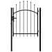 Cancello da giardino con blocco Grigio 100 x 150 cm Acciaio - Foto miniatura 1