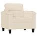 Poltrona con Poggiapiedi Beige 60 cm in Tessuto Microfibra - Foto miniatura 4