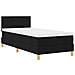 Letto a molle con materasso Nero 100 x 200 cm Tessuto - Foto miniatura 1