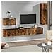 Set di Mobili Porta TV 4 pz Rovere Fumo in Legno Multistrato - Foto miniatura 2