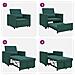 Divano Letto Singolo Verde scuro 90 x 165 x 87 cm Tessuto - Foto miniatura 9