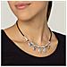 Collana In Pelle, Foglie In Zama, Placcata Argento, 40 Cm - Foto miniatura 2
