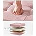 POUF Contenitore portaoggetti in MDF rosa, tessuto simile al lino - Foto miniatura 4