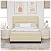 Letto a molle con materasso Crema 160 x 200 cm Tessuto - Foto miniatura 3