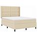 Letto a molle con materasso Crema 160 x 200 cm Tessuto - Foto miniatura 4