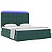 Letto con luci a strisce a LED Verde Scuro 180 x 200 cm Velluto - Foto miniatura 3