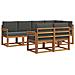 Set di divani da esterno con cuscino 7 pcs Naturale e Antracite - Foto miniatura 1