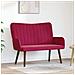 Sofa a Due Posti Rosso vino 115 x 61 x 87 cm Velluto - Foto miniatura 2