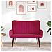 Sofa a Due Posti Rosso vino 115 x 61 x 87 cm Velluto - Foto miniatura 3