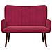 Sofa a Due Posti Rosso vino 115 x 61 x 87 cm Velluto - Foto miniatura 4