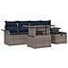 Set Divano da Giardino con cuscino 6 pcs Grigio polyrattan - Foto miniatura 1