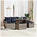 Set Divano da Giardino con cuscino 6 pcs Grigio polyrattan - Foto miniatura 2