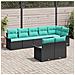 Set Divano da Giardino con archiviazione 8 pcs Nero polyrattan - Foto miniatura 3