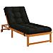 Cuscino per Lettino VIANEN 100% Poliestere Nero 200 x 90 x 8 cm - Foto miniatura 2
