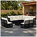 Set Divano da Giardino 12 pz Nero polyrattan - Foto miniatura 10