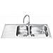 LG116S Serie Alba Lavello da incasso in Acciaio Inox Satinato con 1 Vasca e 1 Vaschino Dimensioni 116 x 50 cm - Foto miniatura 1