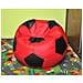 Pouf, Poltrona A Sacco Pallone Calcio Xxl Rosso / nero - Foto miniatura 1
