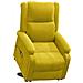 Poltrona Alzapersona Massaggiante Reclinabile Gialla In Velluto - Foto miniatura 2