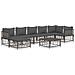 Set Divani Da Giardino 8 Pz Con Cuscini Antracite In Polyrattan - Foto miniatura 1