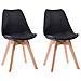 Set Di 2 Sedie Scandinave Nora Nere Con Cuscino - Foto miniatura 1
