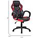 Sedia Da Gaming Caloundra, Poltrona Da Gaming Adulto, Sedia Da Scrivania, 66x61h104/114 Cm, Nero E Rosso - Foto miniatura 3