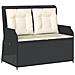Set Divani Da Giardino 3 Pz Con Cuscini Nero In Polyrattan - Foto miniatura 2