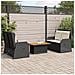 Set Divani Da Giardino 3 Pz Con Cuscini Nero In Polyrattan - Foto miniatura 8