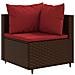 Set Divani Da Giardino 7 Pz Con Cuscini In Polyrattan Marrone - Foto miniatura 3
