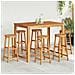 Sgabelli Da Bar 6 Pz In Legno Massello Di Acacia - Foto miniatura 8