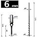 Trapano Per Legno - Punta Quadrata Per Fori Esatti  6 Mm - Foto miniatura 2