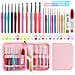 Set Organizer Uncinetti Con Uncinetti Ergonomici E Strumenti Pink - Foto miniatura 1