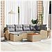 Set di Divani da Giardino da 7 pezzi con Cuscini Beige Polyrattan - Foto miniatura 2