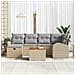 Set di Divani da Giardino da 7 pezzi con Cuscini Beige Polyrattan - Foto miniatura 3