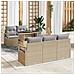 Set Divano da Giardino  6 Pezzi con Cuscini Beige in Polyrattan, Divano da Giardino  2 Posti con Cuscini Beige in Polyrattan - Foto miniatura 2
