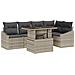 Set Divano da Giardino 6 Pezzi con Cuscini Grigio Chiaro Rattan Polivalente - Foto miniatura 1