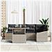 Set Divano da Giardino 6 Pezzi con Cuscini Grigio Chiaro Rattan Polivalente - Foto miniatura 3