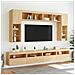Set Mobili TV a Muro 8 pz con Luci LED Rovere Sonoma - Foto miniatura 4