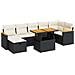 Set Divani da Giardino 5 pz con Cuscini in Polyrattan Nero - Foto miniatura 1