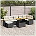 Set Divani da Giardino 5 pz con Cuscini in Polyrattan Nero - Foto miniatura 2