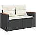 Set Divani da Giardino 5 pz con Cuscini in Polyrattan Nero - Foto miniatura 6