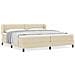 Letto box spring con materasso Crema 200 x 200 cm Tessuto - Foto miniatura 4