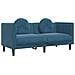 Set di Divani 3 pz con Cuscini Blu in Velluto - Foto miniatura 5