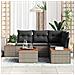 Set Divano da Giardino 5 pcs Grigio 209 x 154 x 85 cm - Foto miniatura 3