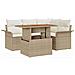 Set Divano da Giardino 5 pcs Beige Poly Rattan - Foto miniatura 1