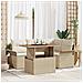 Set Divano da Giardino 5 pcs Beige Poly Rattan - Foto miniatura 2