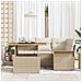 Set Divano da Giardino 5 pcs Beige Poly Rattan - Foto miniatura 3