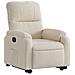 Poltrona Alzapersona Reclinabile Elettrica Beige in Microfibra - Foto miniatura 4