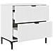 Comodino Bianco lucido 63.5 x 36 x 61 cm Legno multistrato - Foto miniatura 5
